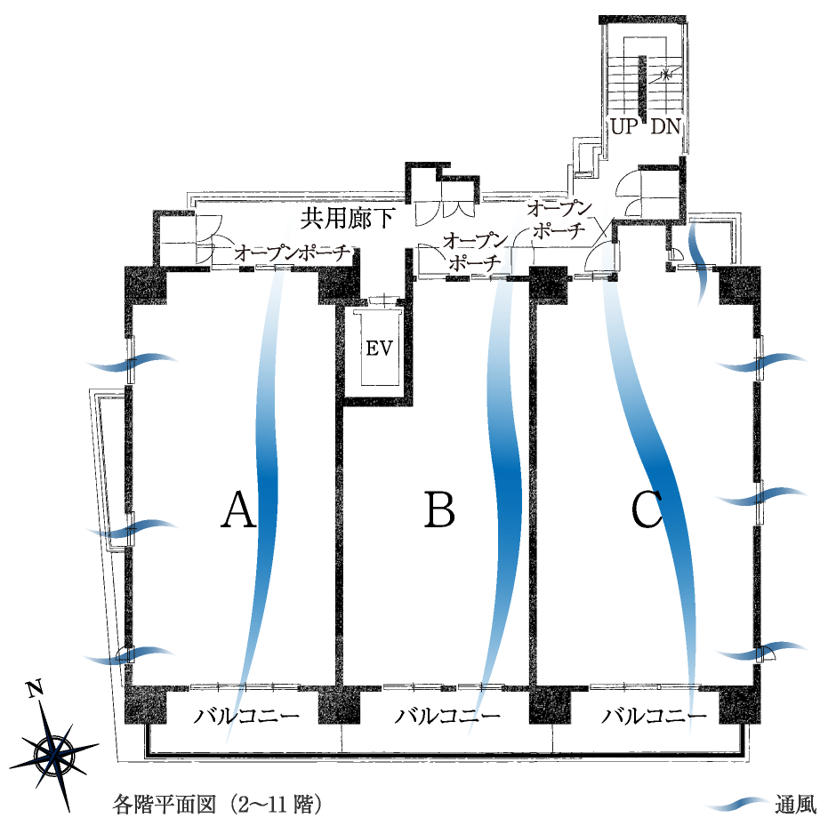 各階平面図（2～11階）